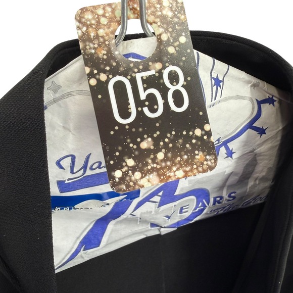 Chicos Black Blazer Jacket Ruched Sleeve Collarless Open Front Size 1 or Medium - Picture 9 of 9